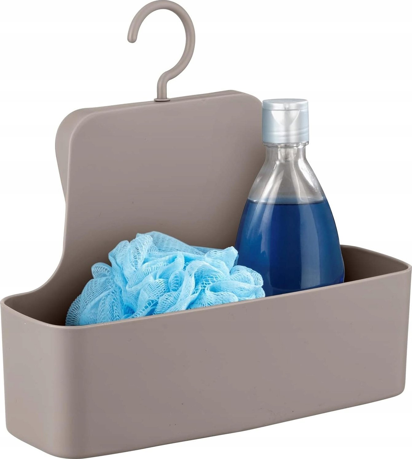 Wenko Półka prysznicowa z haczykiem BARCELONA, 26 x 9 x 24 cm, brązowa, WENKO