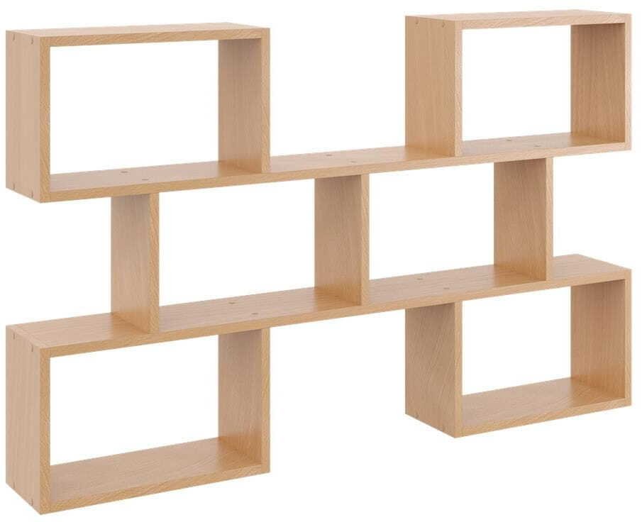 Regał ścienny, półka wisząca, 127x18x80 cm, buk, mat