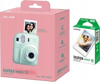Aparat cyfrowy Fujifilm | Instax Mini 12 Camera + Instax Mini Glossy (10pl) | Mint Green | 800