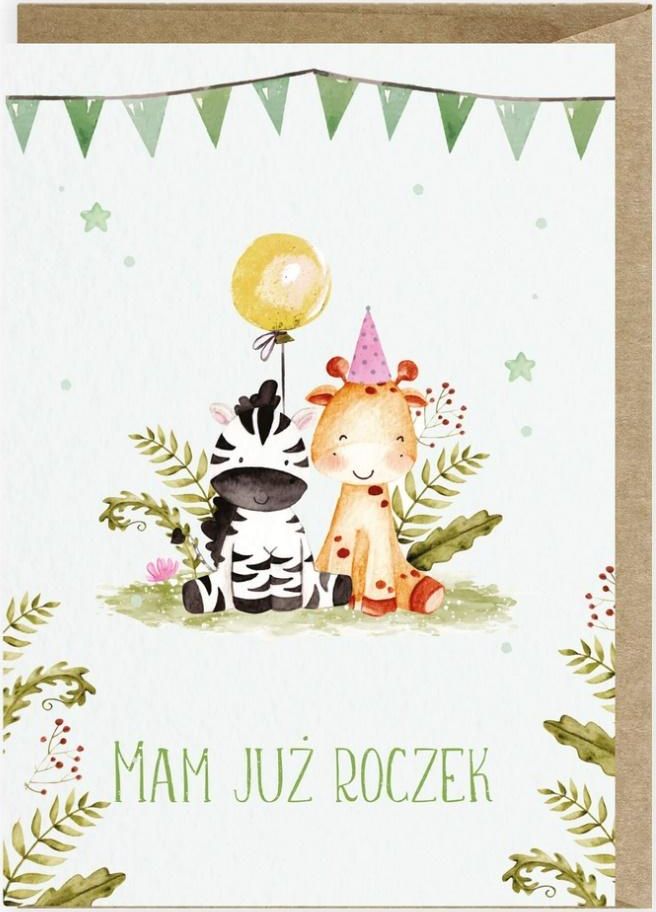 Cardie Kartka urodzinowa Roczek Safari K115
