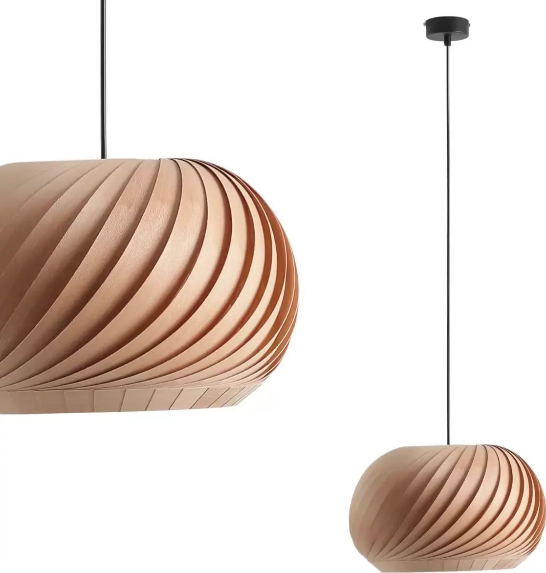 Lampa wisząca Aldex Brązowa lampa wisząca Nature Light do sypialni drewno