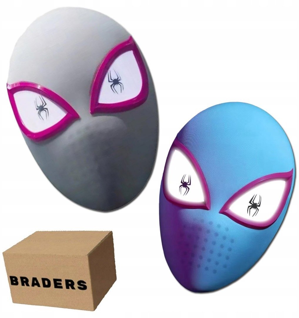 Maska SpiderMan Gwen Stacy Świecące Oczy Led COSPLAY Dla DZIECI i DOROSŁYCH