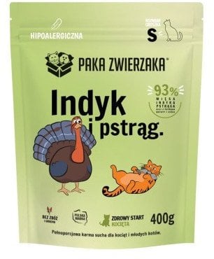Paka Zwierzaka Indyk z pstrągiem kocięta "S" 400g