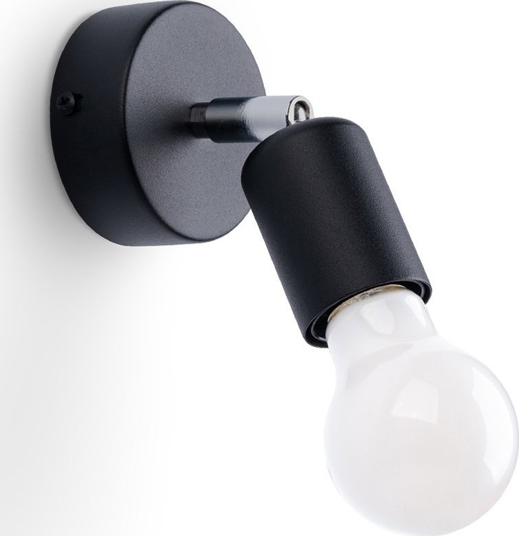 Kinkiet Sollux Sollux Fornes 1 SL.1120 kinkiet lampa ścienna 1x60W E27 czarny