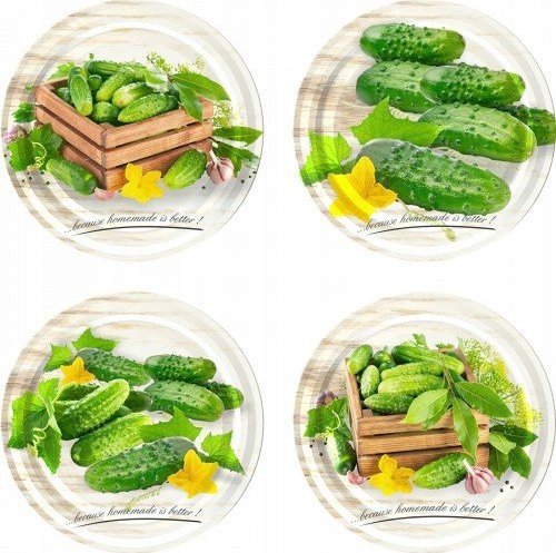 Browin Zakrętka do słoików fi82/6 wzór ogórki 10 szt