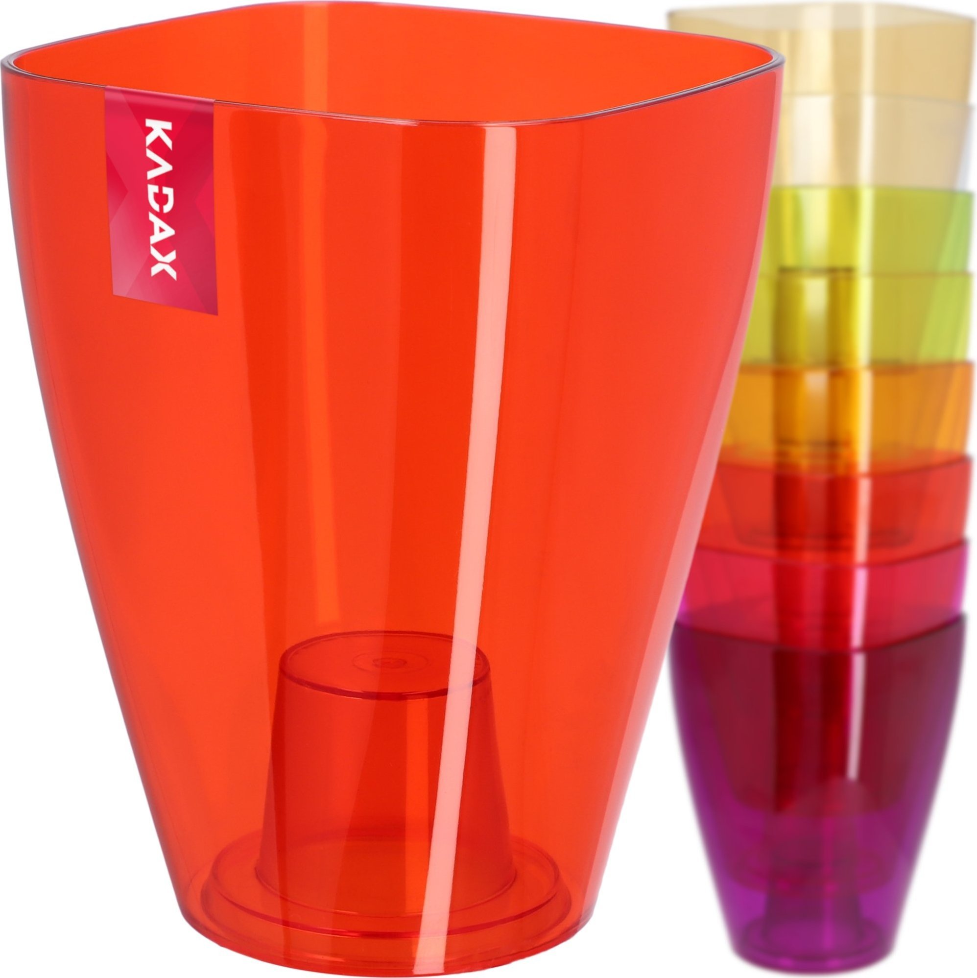 Kadax Doniczka Osłonka Na Storczyk Kwiaty Czerwona 9 cm