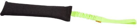 Dingo gryzak agility 8 x 27 cm czarny, rączka bungee - zielona - 15594
