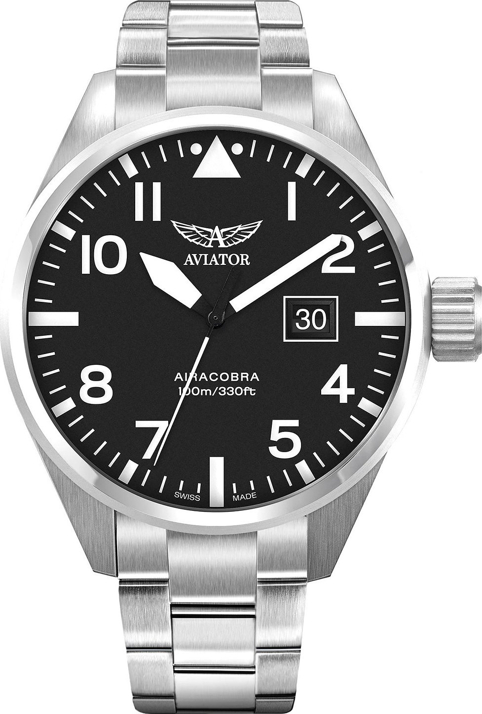 Zegarek Aviator Zegarek męski Aviator V.1.22.0.148.5 srebrny