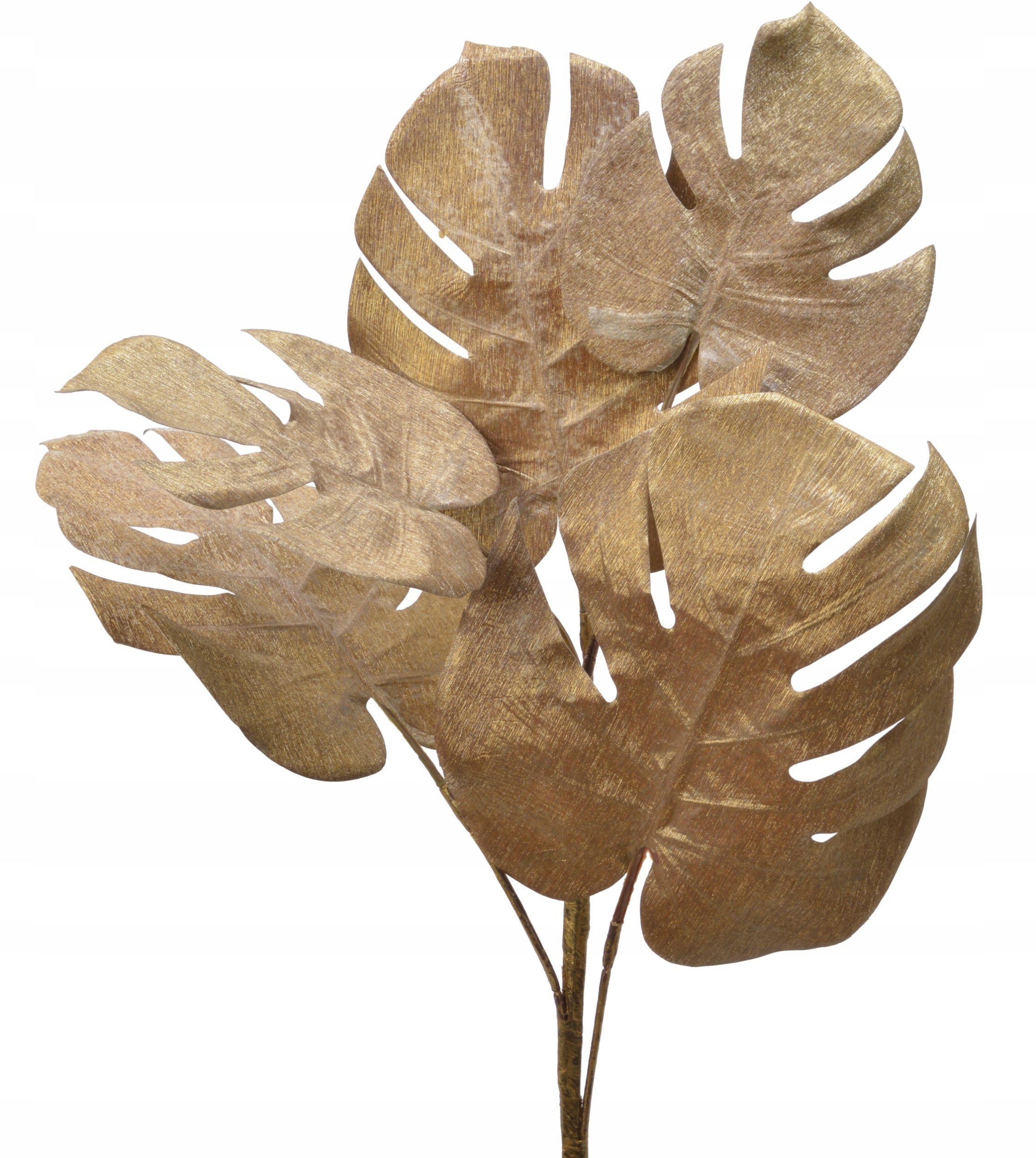 Kaemingk Gałązka dekoracyjna sztuczna monstera złota duża 72cm 1szt