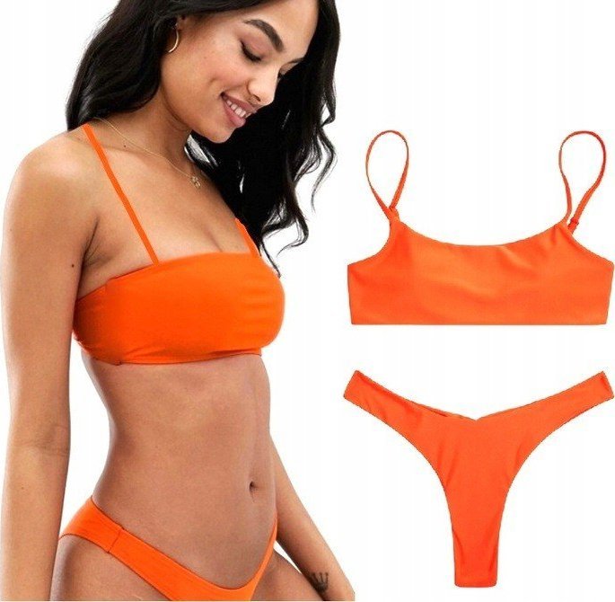 Pan i Pani Gadżet Strój kąpielowy neonowe bandeau POMARAŃCZOWY M