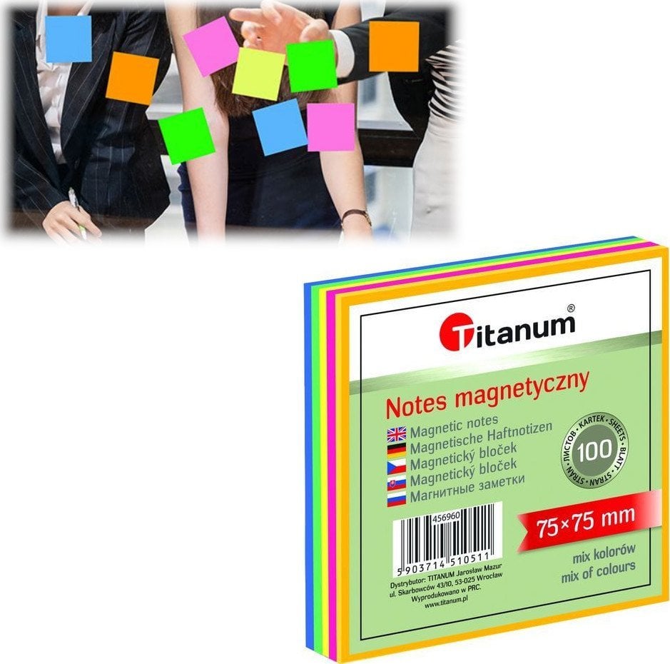 Ziemia Obiecana Karteczki elektrostatyczne notes 75x75mm 100k mix