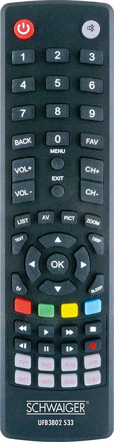 Pilot RTV Schwaiger Schwaiger Universalfernbed. 8 in 1 vorprammiert schwarz