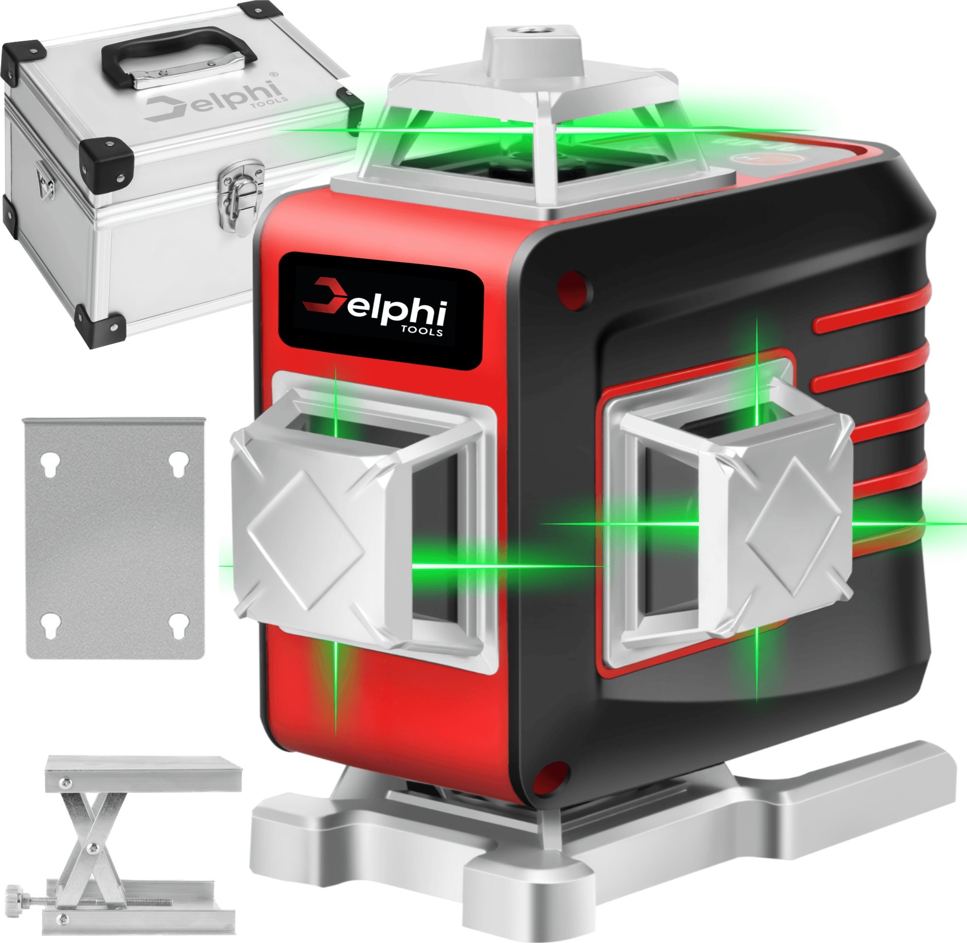 Delphi Tools Laser krzyżowy 16Lini, poziomica laserowa 360, samopoziomowanie 4D