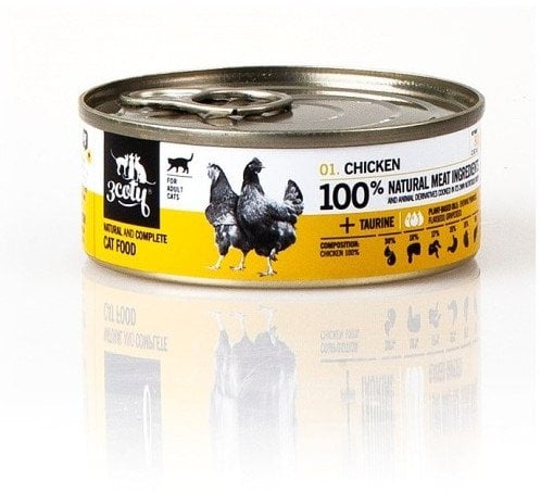 3Coty CHICKEN with hearts for Adult cats 80g