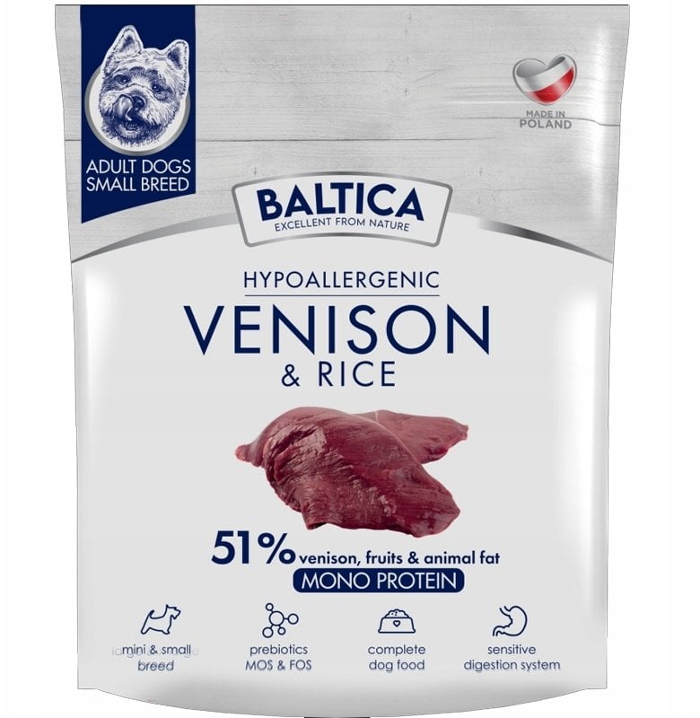BALTICA NUTRACEUTIC Hypoallergenic Venison & rice XS / S 1kg