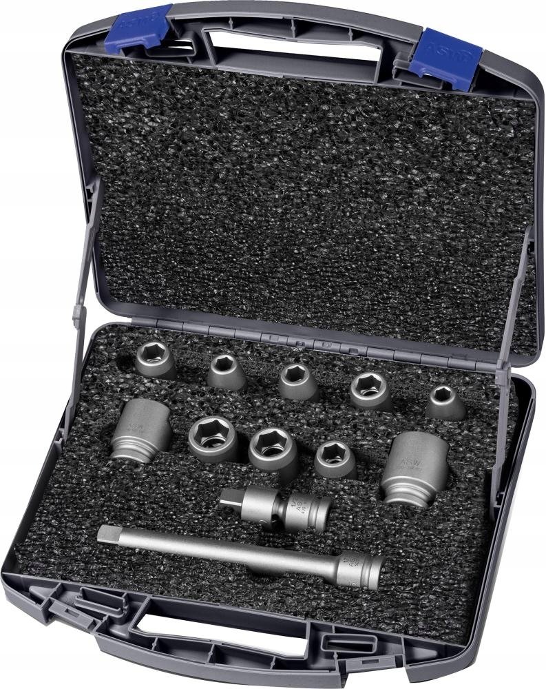 Zestaw udarowych końcówekwymiennych klucza nasadowego 1/2" 12-częściowy ASW