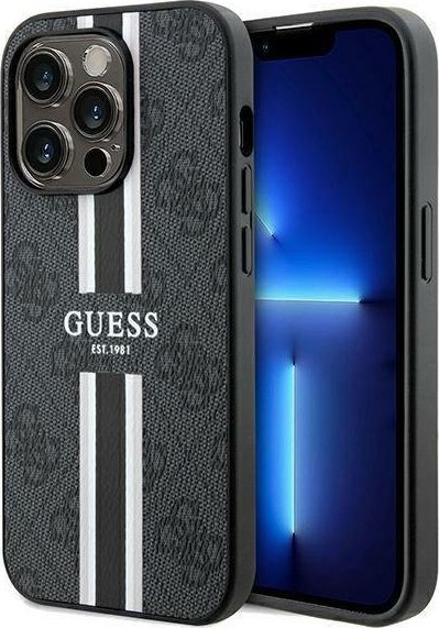 Guess GUHMP15LP4RPSK iPhone 15 Pro 6.1" czarny/black hardcase 4G Printed Stripes MagSafe