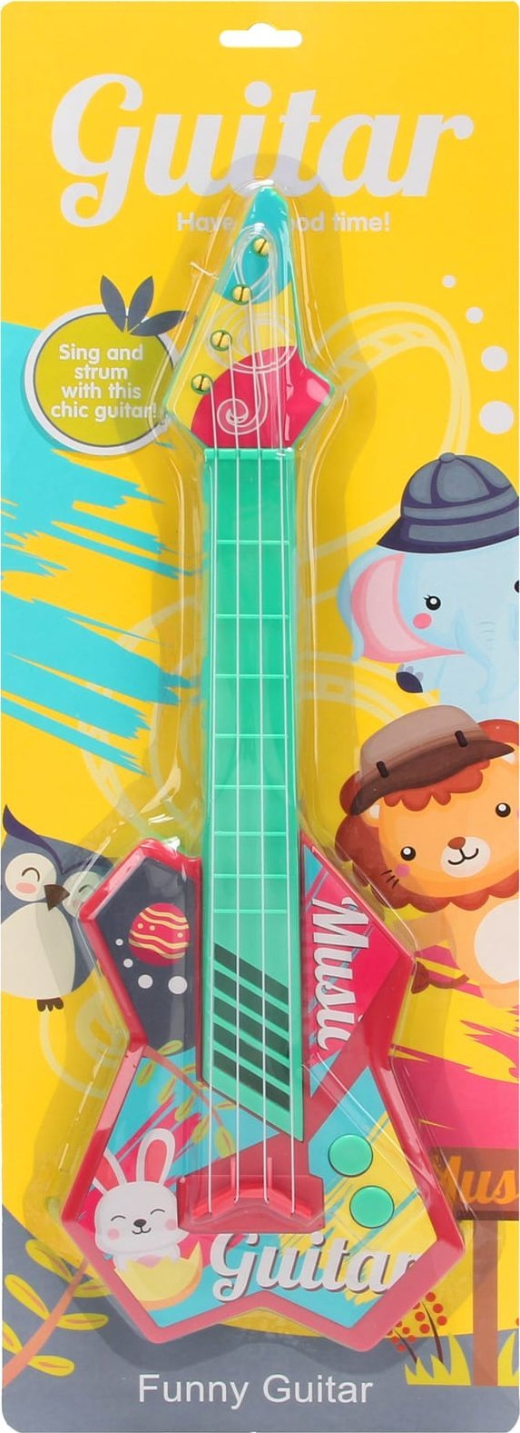 Trifox GITARA KOLOROWA ZWIERZĄTKA 42CM 1szt