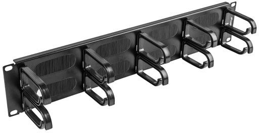 Lanberg Organizer kabli 19'' 2U Panel szczotkowany Typ B Czarny (AK-1204-B)