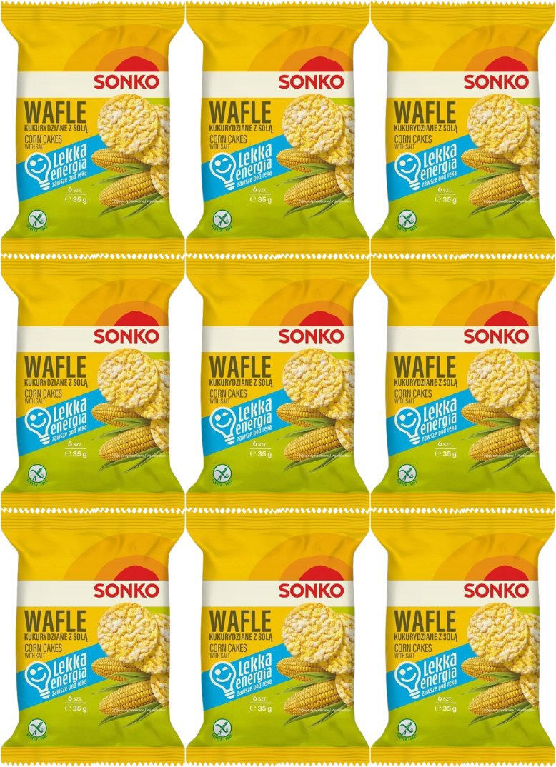 Sonko Wafle kukurydziane z solą 35 g x 9 sztuk
