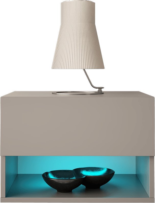 MEGSTYL SZAFKA NOCNA AIR 1 50cm SZARY MAT POLYSK + LED RGB