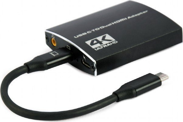 Adapter USB Gembird A-CM-HDMIF2-01 USB-C - HDMI x2 Czarny (A-CM-HDMIF2-01)