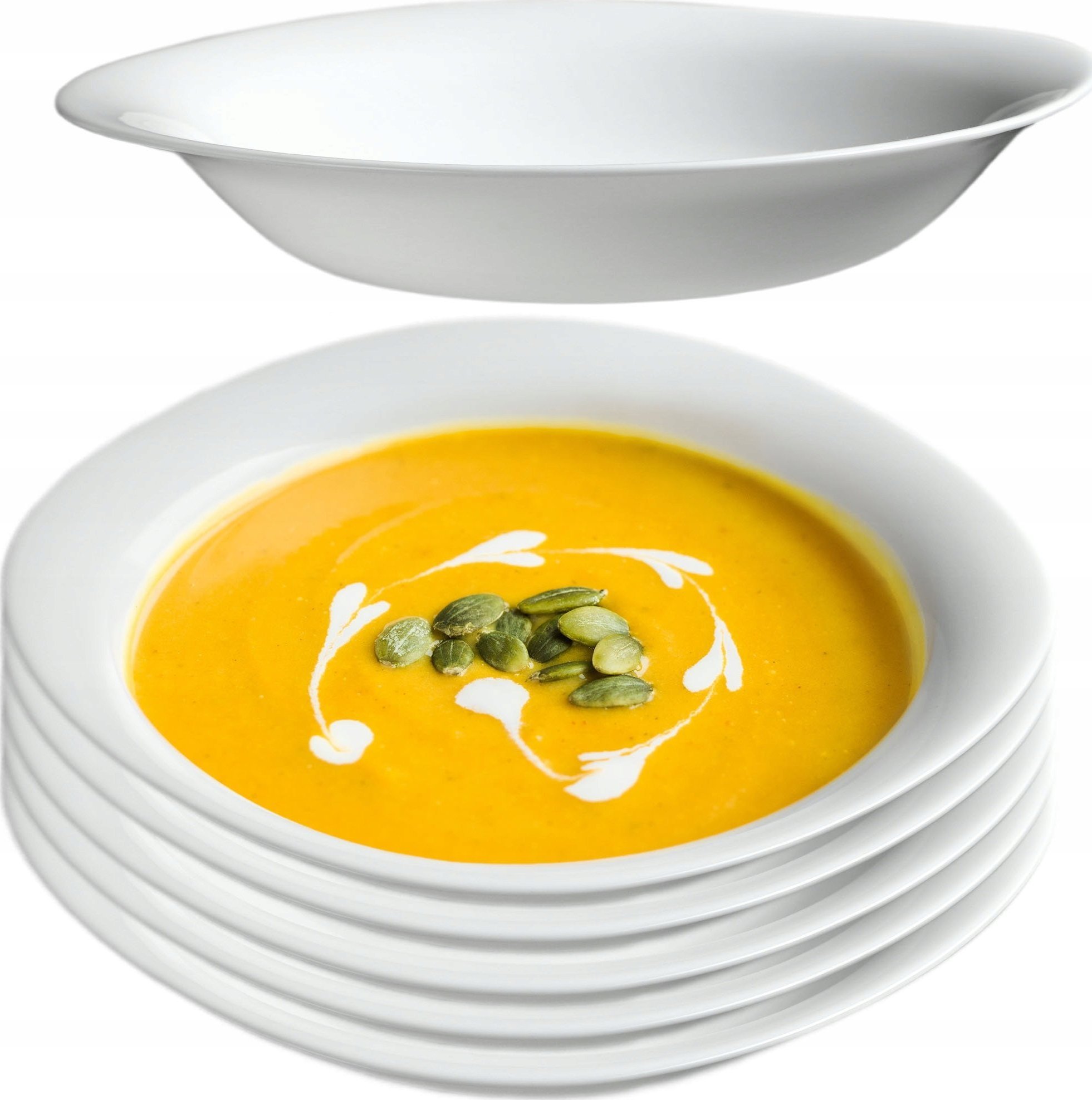 Kadax KADAX Talerz Obiadowy 23cm Głęboki Biały Zestaw 6x