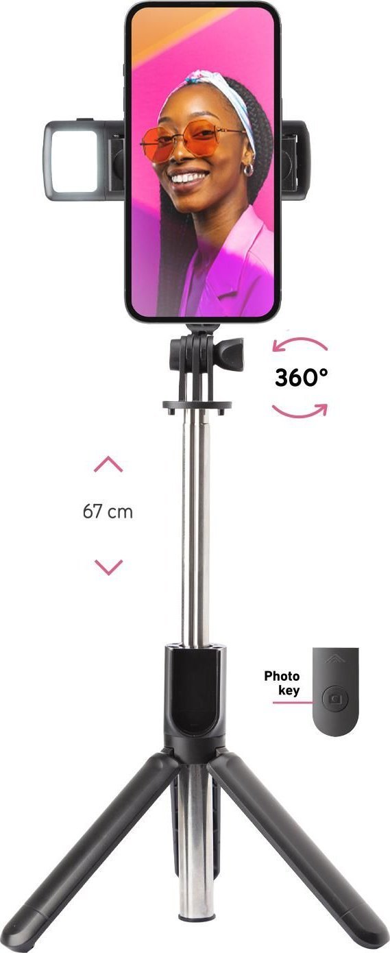 Selfie stick SBS Mobile SBS Bezprzewodowy trójnóg z LED, czarny