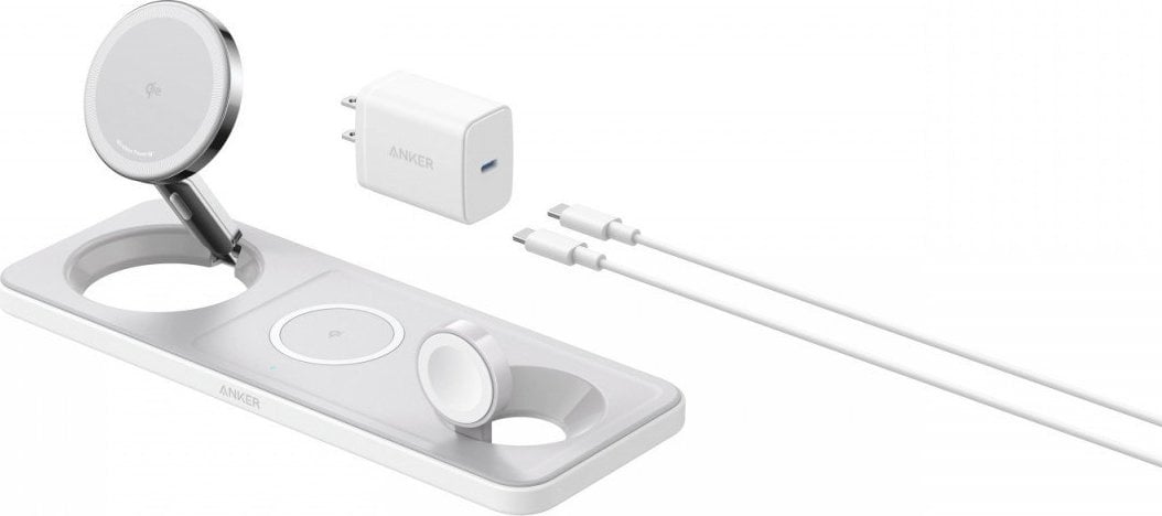 Ładowarka Anker Ładowarka MagGo 3w1 Pad 15W Qi2 Biała