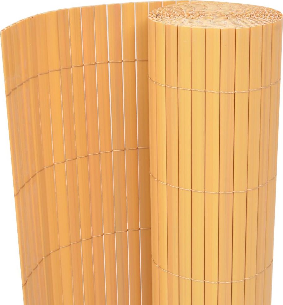 vidaXL Dwustronne ogrodzenie ogrodowe, PVC, 90x500 cm, żółte