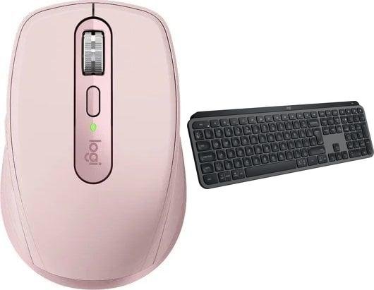 Mysz Logitech MX Anywhere 3S Rose (910-006931) + MX Keys S Bezprzewodowa Graphite US (920-011587)