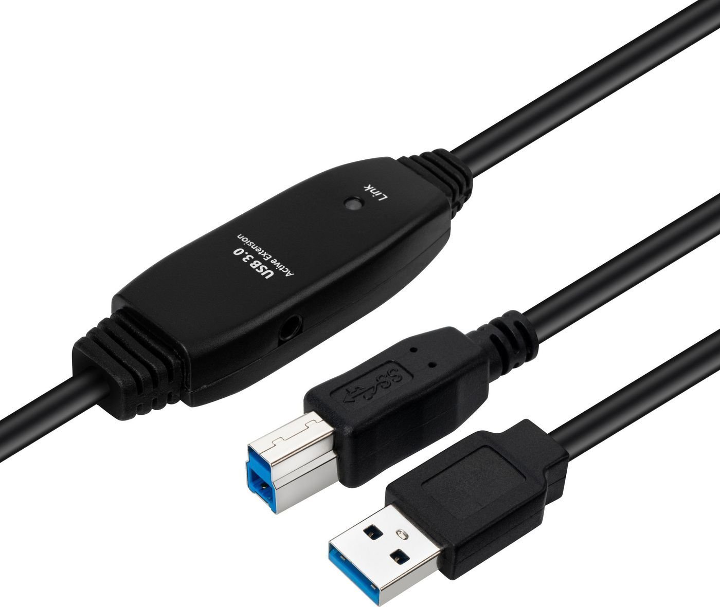Kabel USB MicroConnect USB-A - USB-B 7 m Czarny (Active USB 3.2 Gen 1 A-B 7m)