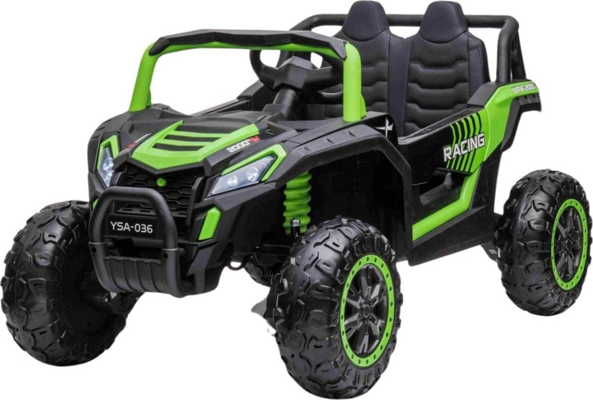 Ramiz Auto Na Akumulator Buggy UTV 2000 Racing Zielony Napęd 4x4 Pilot MP3 LED