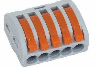 Simet Uniwersalna do przewodów jedno- i wielodrutowych, 5-torowa 2,5mm2 24A szary (ZU-405) (85125000)