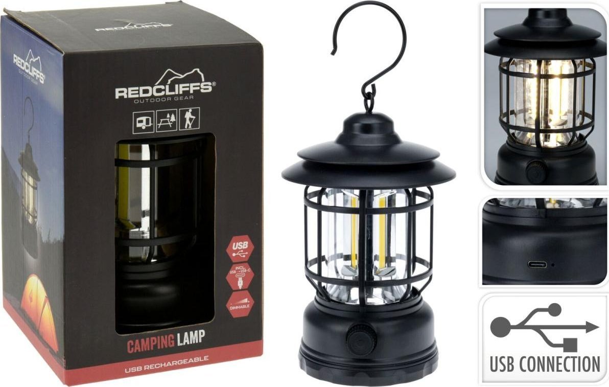 Redcliffs LATARKA LAMPA CAMPING CZARNA ŁADOWANIE USB REDCLIFFS