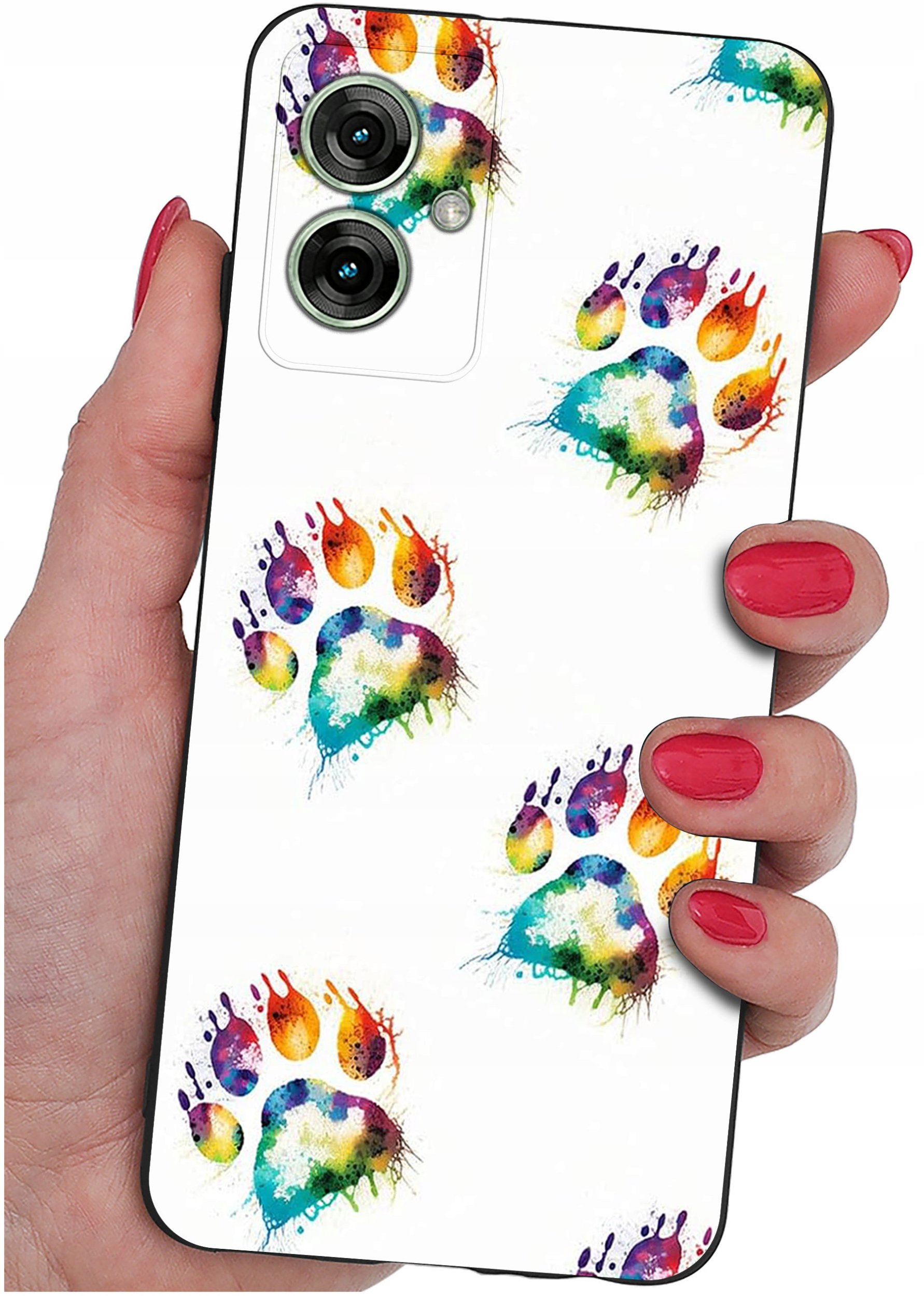 krainaGSM Etui do Motorola Moto G55 5G wzory | SILIKONOWE MATT CASE + SZKŁO 9H