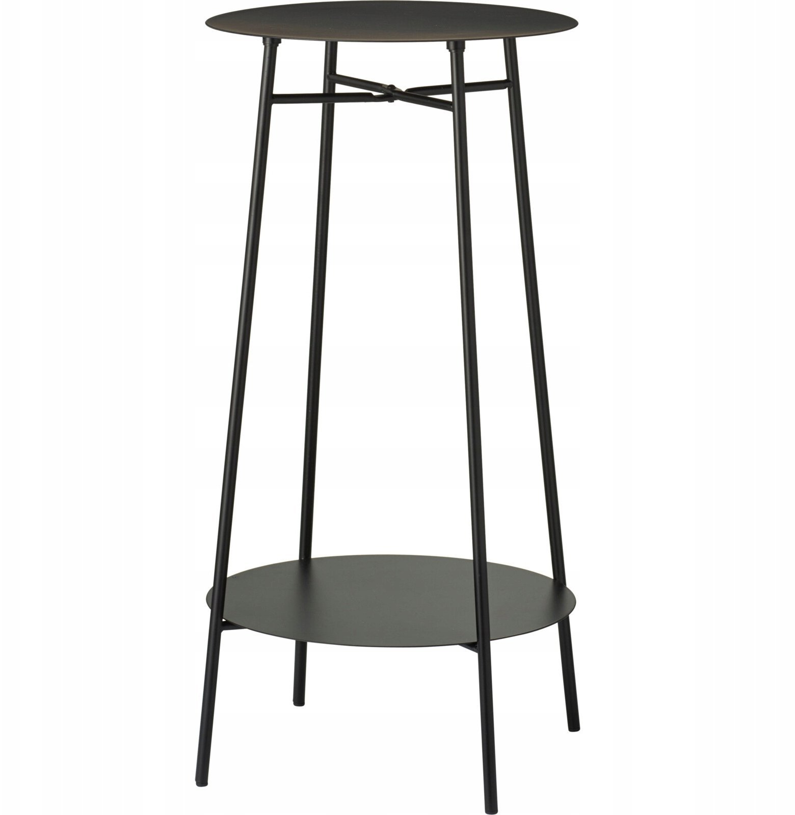 Stolik taboret dwupoziomowy metalowy czarny 35x60cm