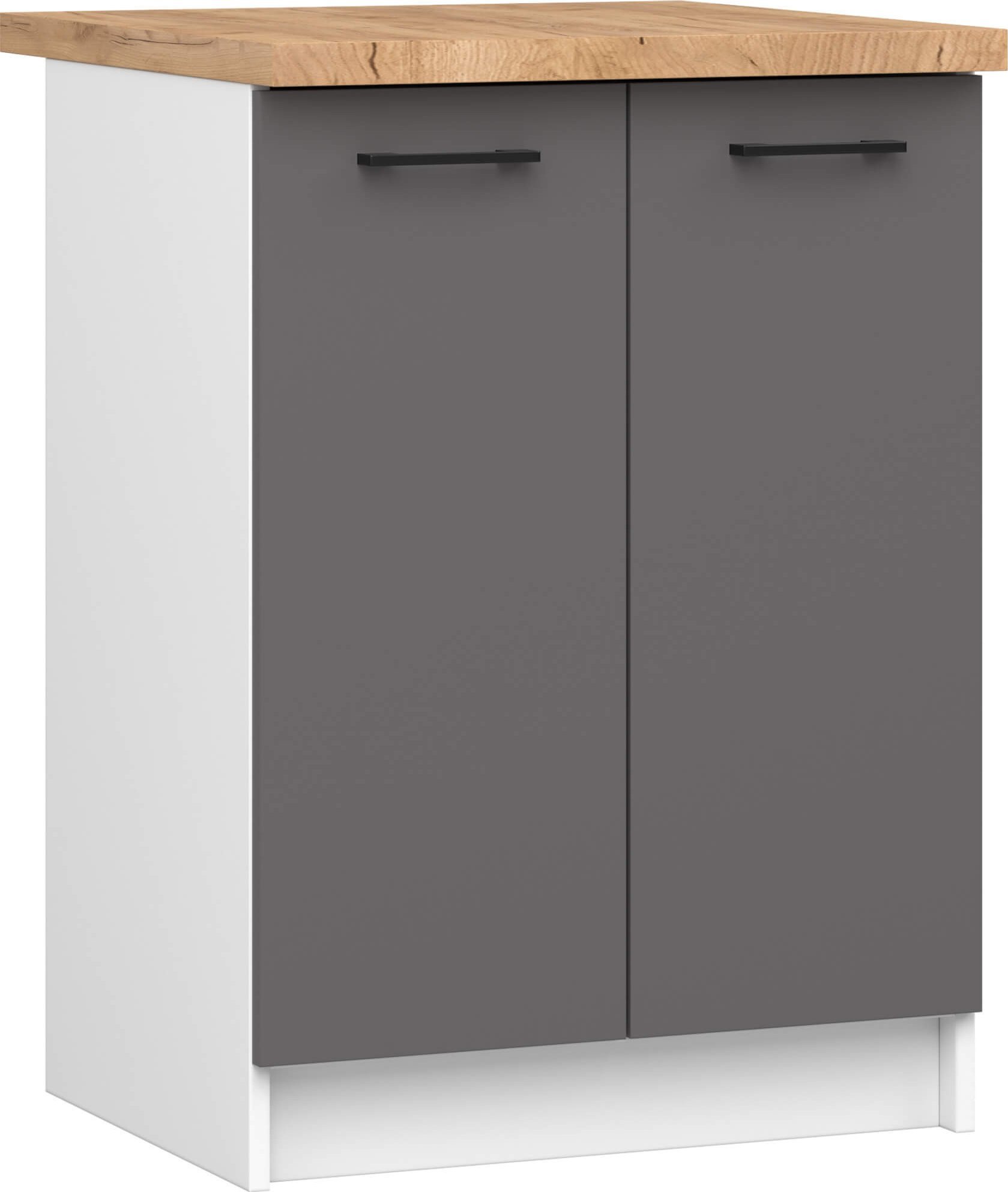 SZAFKA KUCHENNA OLIWIA S 60cm 2D BIAŁA-GRAFIT SZARY