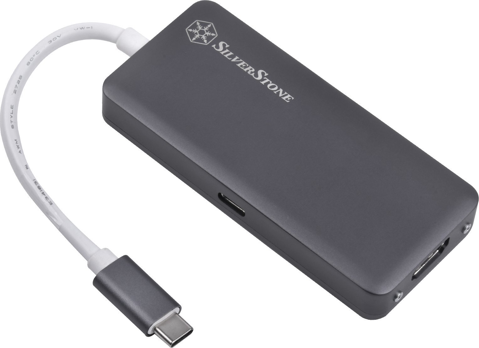 Adapter USB SilverStone SilverStone SST-EP14C - USB 3.1 Typ-C Gen1 auf HDMI, 3x USB 3.1 Gen 1 Type-A, 1x USB 3.1 Gen 1 Type-C (PD 2.0 charging)