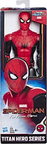 Figurka Hasbro Marvel E5766EU4 SPD Spiderman Spider-Man Daleko od domu figurka z serii z portem Titan Hero Power FX, wielokolorowy, 30 cm