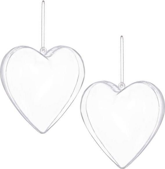 Springos Bombki akrylowe 12cm serce plastikowe decoupage zestaw 2 szt. UNIWERSALNY