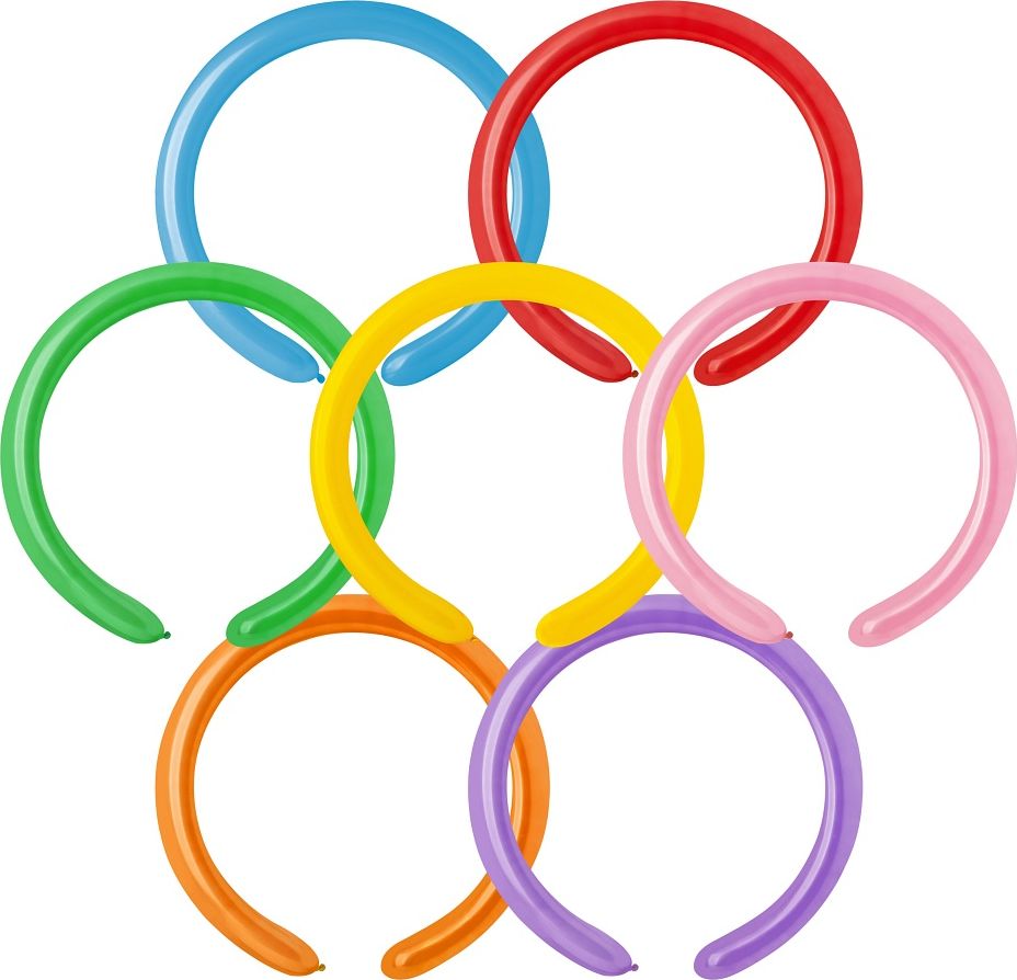 Gemar Balony do modelowania Różnokolorowe Mix, D2, Dł. 160 cm, Śr. 2,5 cm, 100 szt.