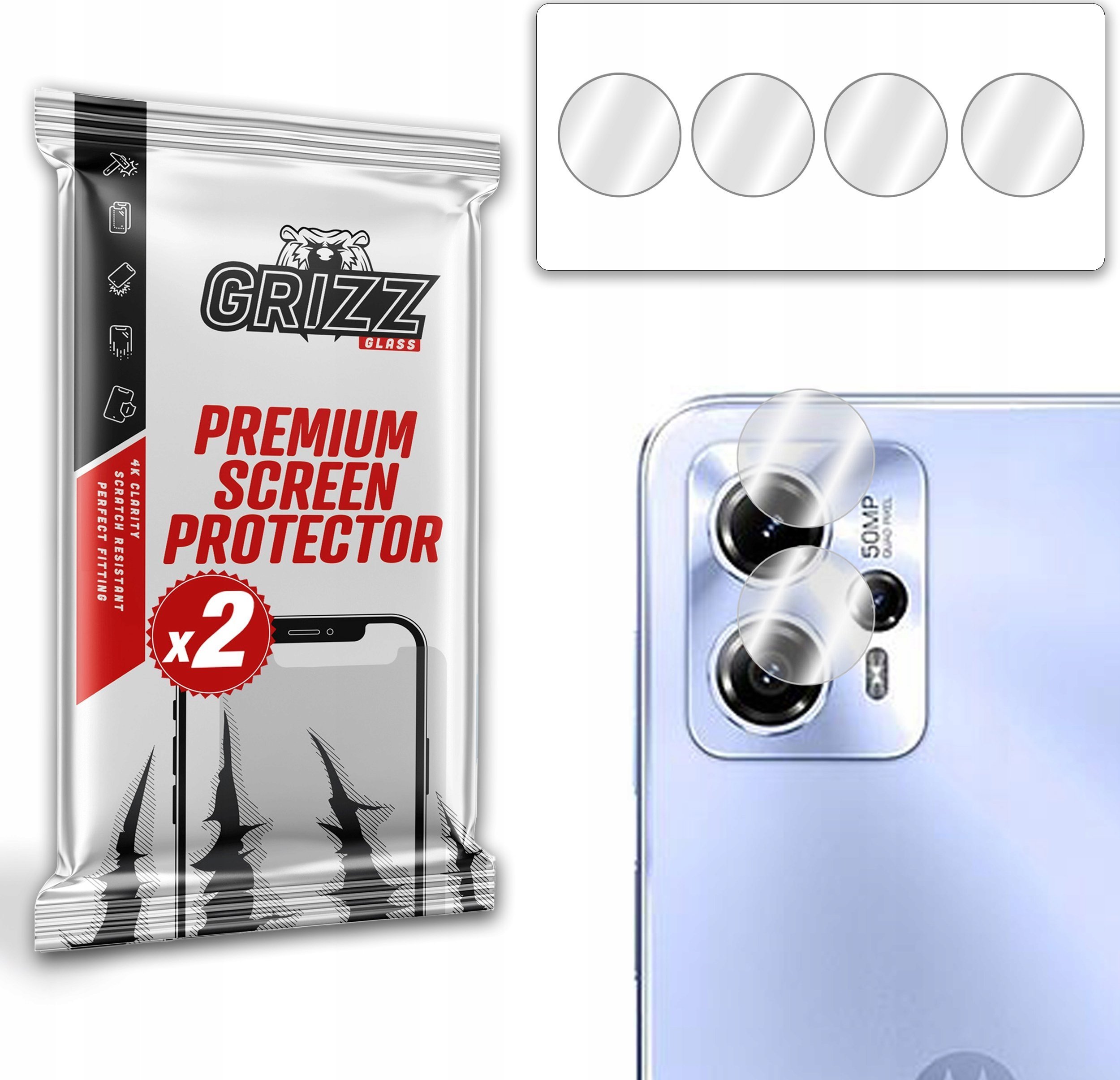 GrizzGlass Szkło na aparat GrizzGlass HybridGlass Camera Motorola Moto G13