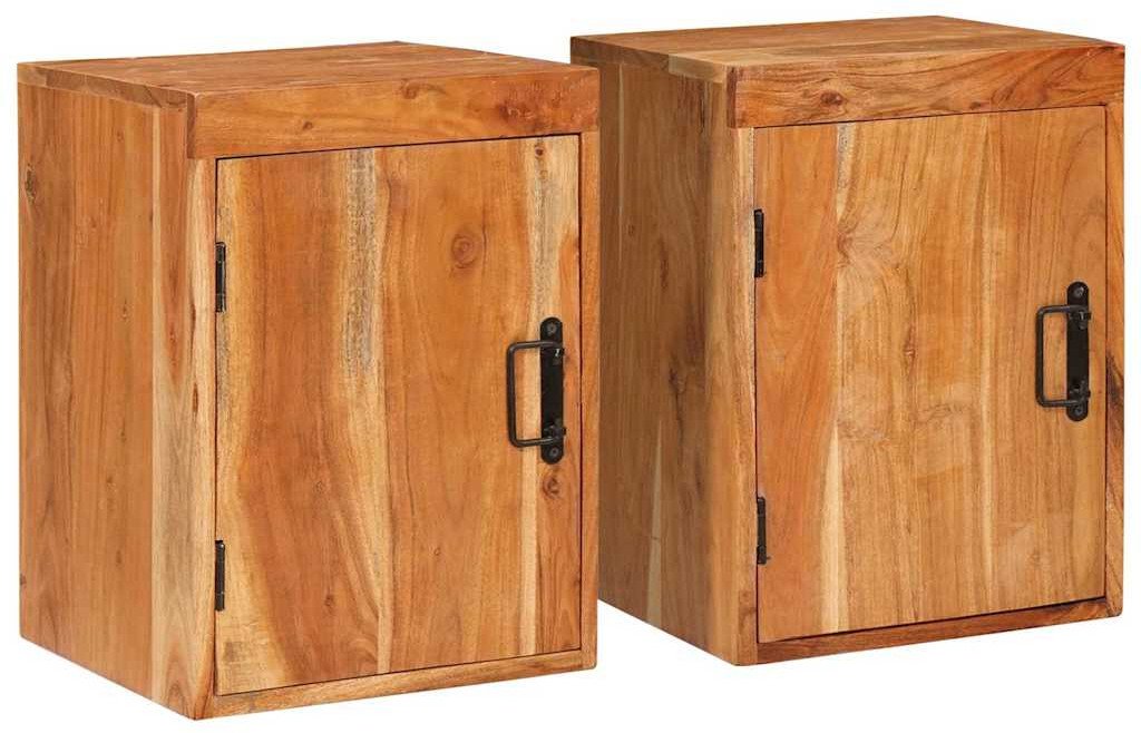 vidaXL Stolik nocny 2 pcs Brązowy 35 x 33 x 48 cm Drewno akacjowe