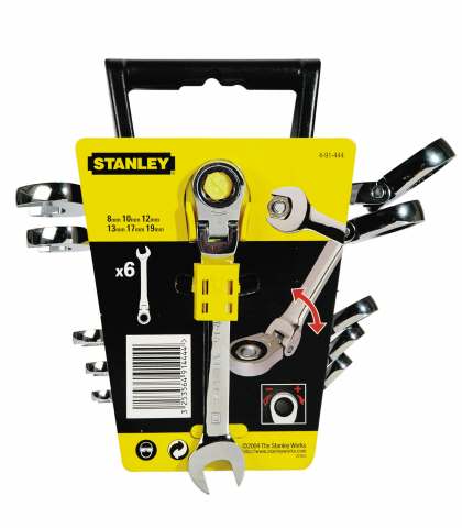 Stanley Zestaw kluczy płasko-oczkowych z grzechotką i przegubem 10-19mm 6szt. (4-91-444)