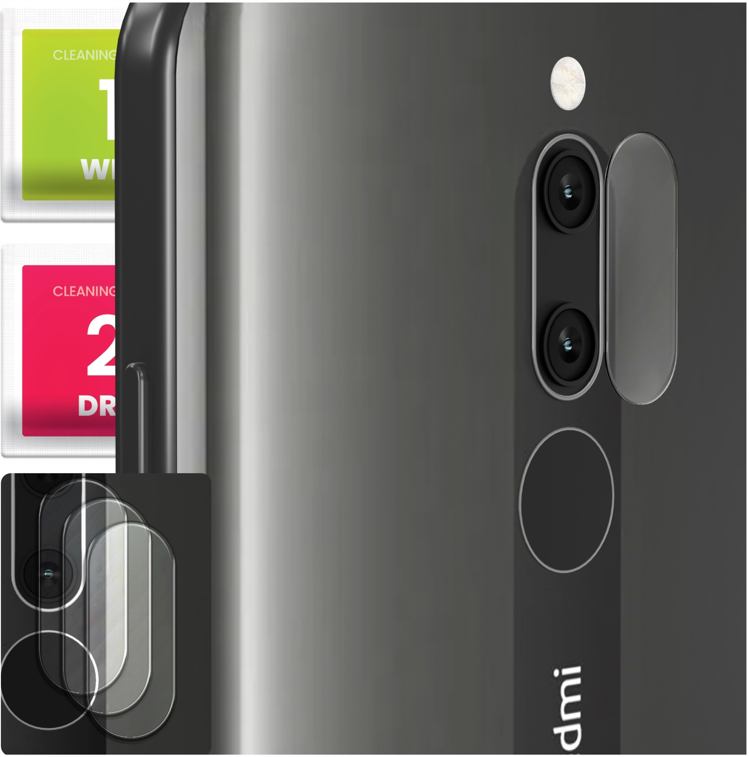 3-PAK Szkło Na Aparat Do Xiaomi Redmi 8 / 8A (Hartowane, Na Obiektyw, 9H)