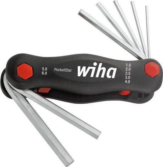 Wiha Zest.kluczy trzpien,kat. w skladanym uchwycie, PocketStar,do srub z gniaz.6-kat.7-cz.SB Wiha