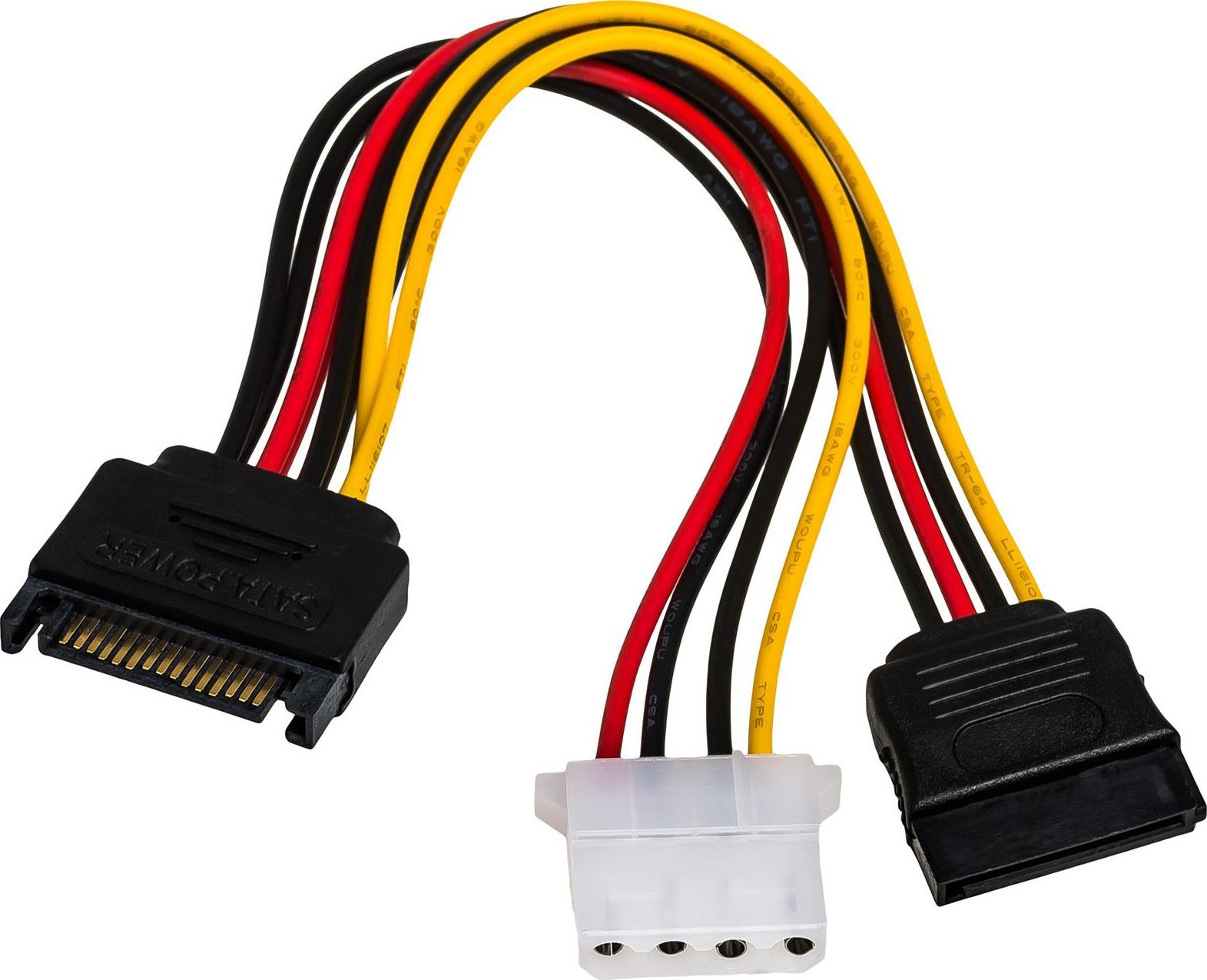 Akyga SATA 15-pin - SATA 15-pin + Molex, 0.15m, Wielokolorowy (AK-CA-32)