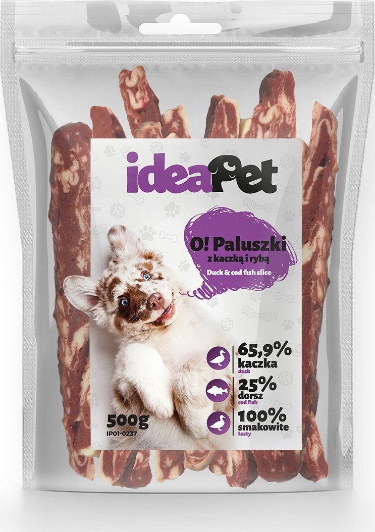 IdeaPet IDEAPET 500g PALUSZKI Z KACZKĄ I RYBĄ
