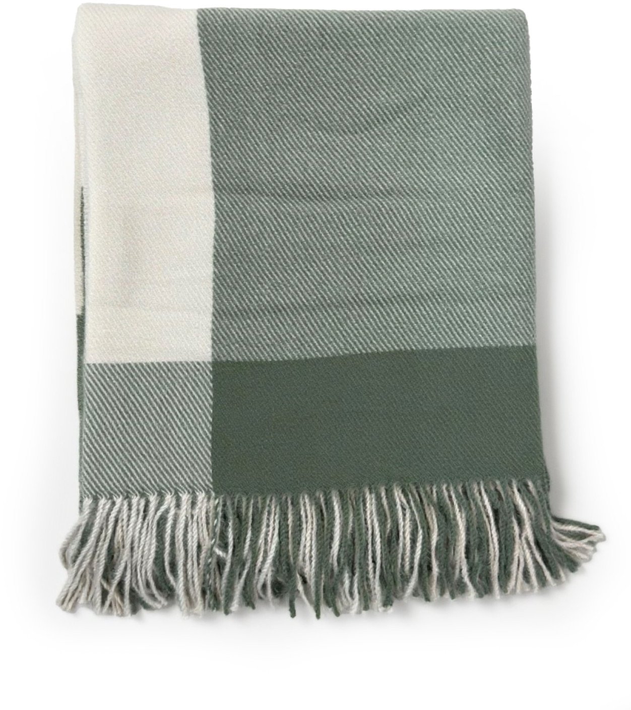 PLAID BLANKET TENDER 130X160 GREEN/WHITE
